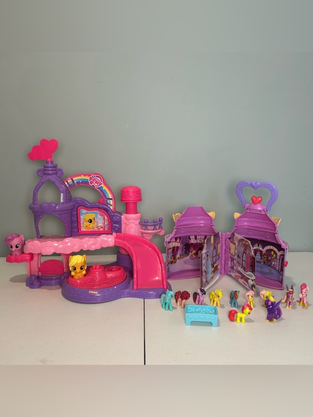 My Little Pony Little People Castle & Rarity Booktique Play Set Bundle